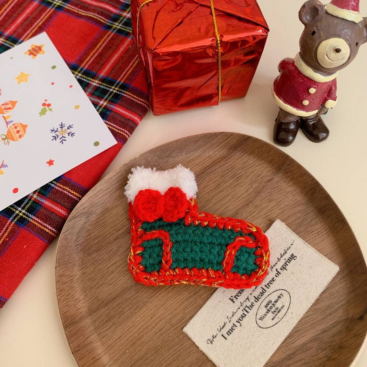 CWAHA07721_XMAS CUTE KNIT HAIR ELASTIC BAND FOR CHILDREN