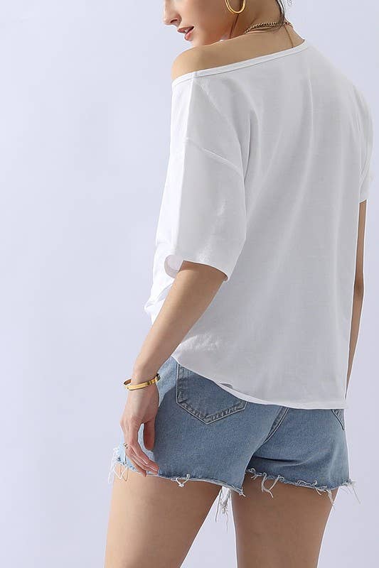 CWTTS691_LOOSE FIT ROUND NECK SHORT SLEEVE T SHIRT TOP