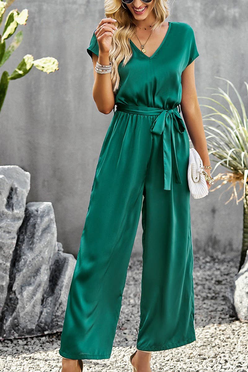 CWSJS1350_SUMMER TEMPERAMENT COMMUTING WIDE-LEG JUMPSUIT