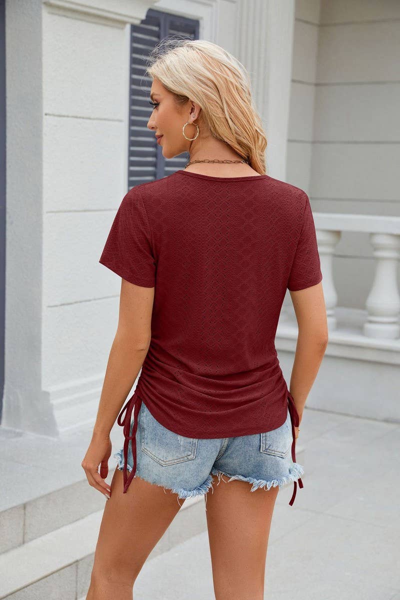 CWTTS0818_Round Neck Short Sleeve Knit Top