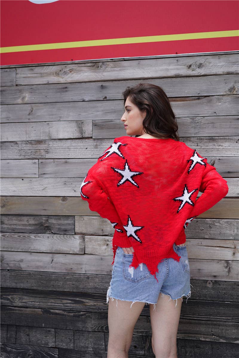 CREW NECK JUMPER GEOMETRIC LOOSE SWEATER