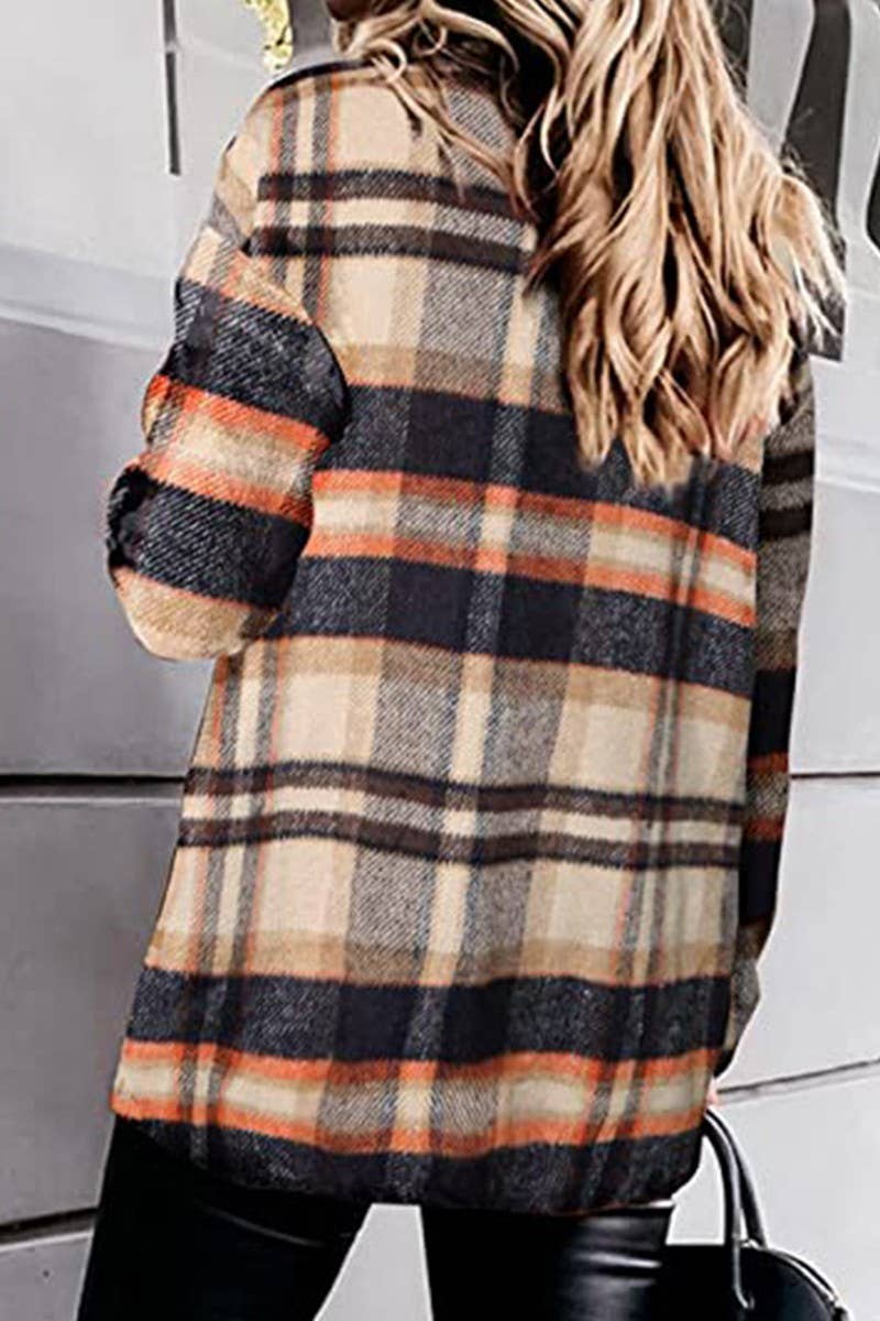 CWTSTL0874_Button Down Plaid Long Sleeve Casual Shirts