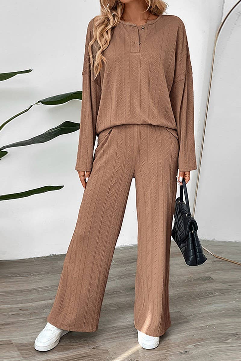 CWSS1065_CASUAL FASHION SOLID COLOR WIDE LEG PANTS SET