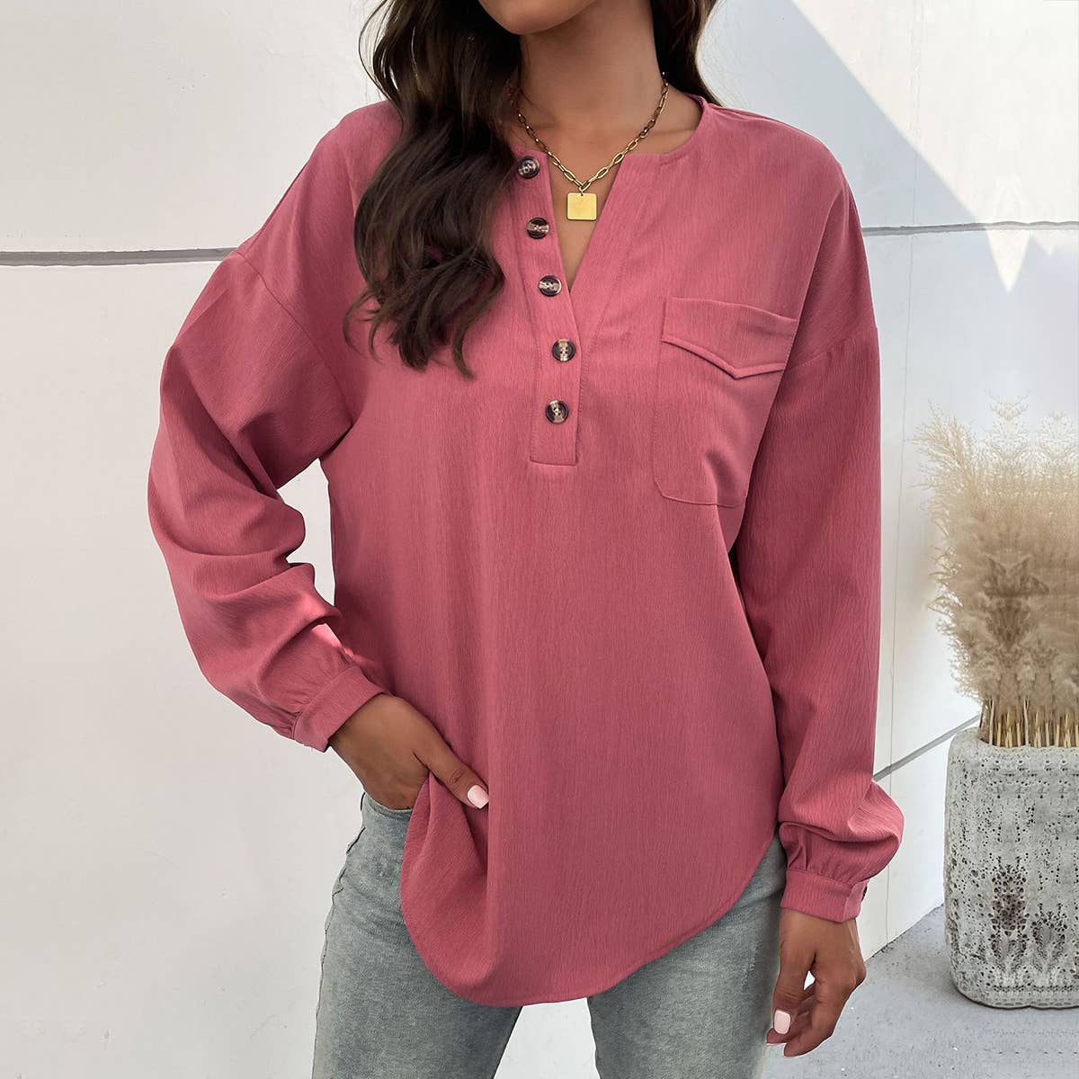 COMMUTER STYLE LONG SLEEVE DESIGN PULLOVER SHIRT