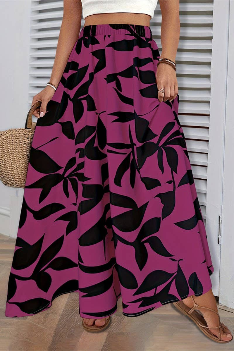 CWBLS0436_SUMMER TEMPERAMENT DRAPE PLEATED SKIRT