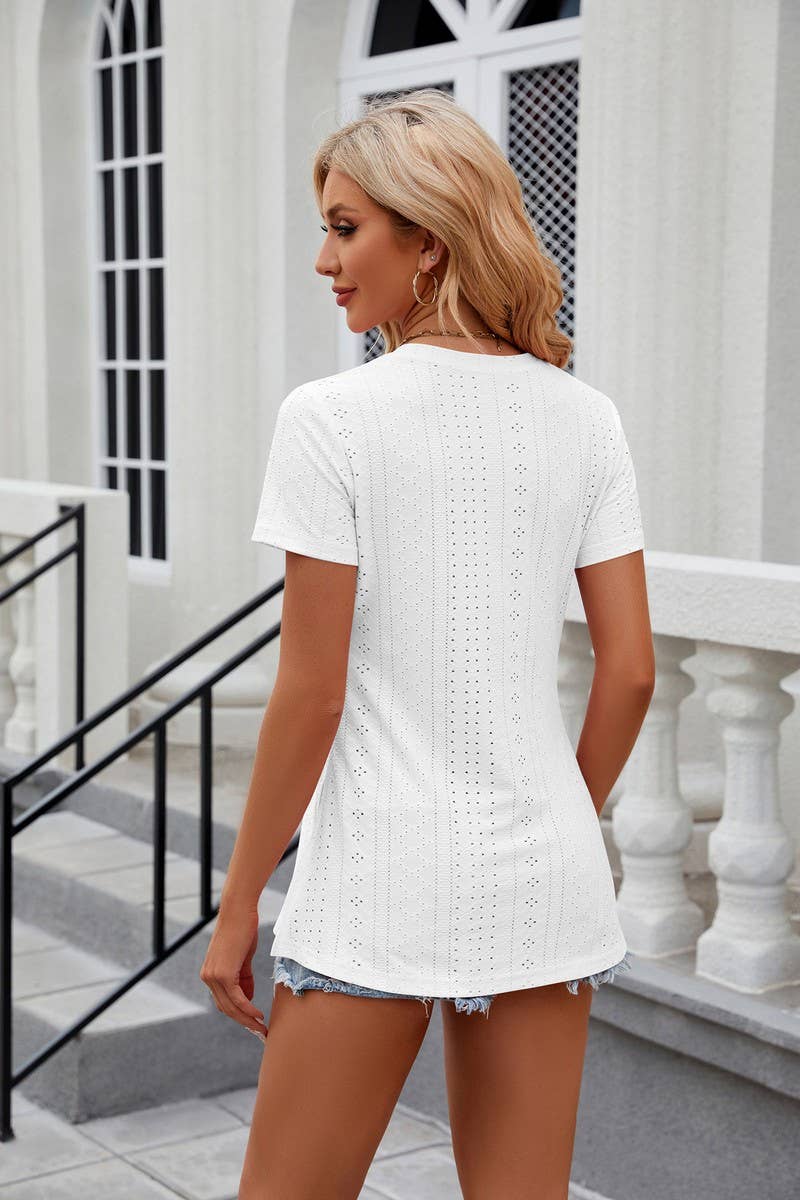 CWTTS0828_Round Neck Short Sleeve Knit Top