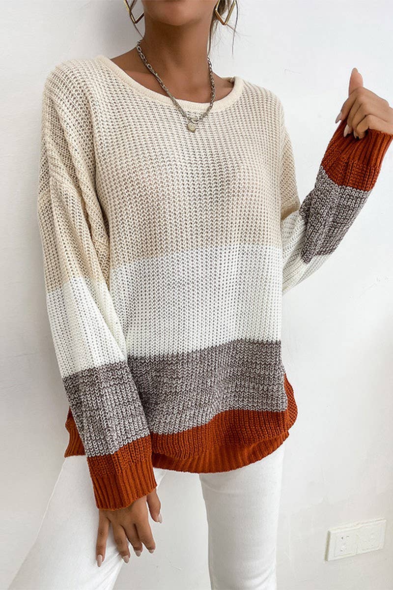 CWOSWL1623_Round Neck Long Sleeve Sweater