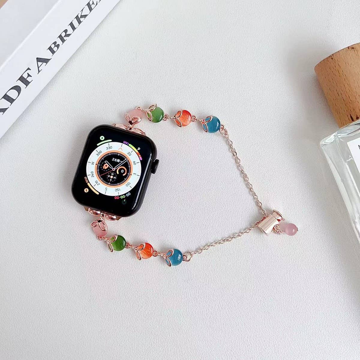 APPLE WATCH 9 CAT'S EYE METAL BRACELET STRAP_CWWW0064