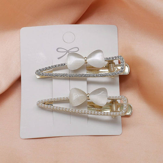 CAT'S EYE STONE BOW HAIRPIN SIDE BANGS CLIP_CWAHA4710
