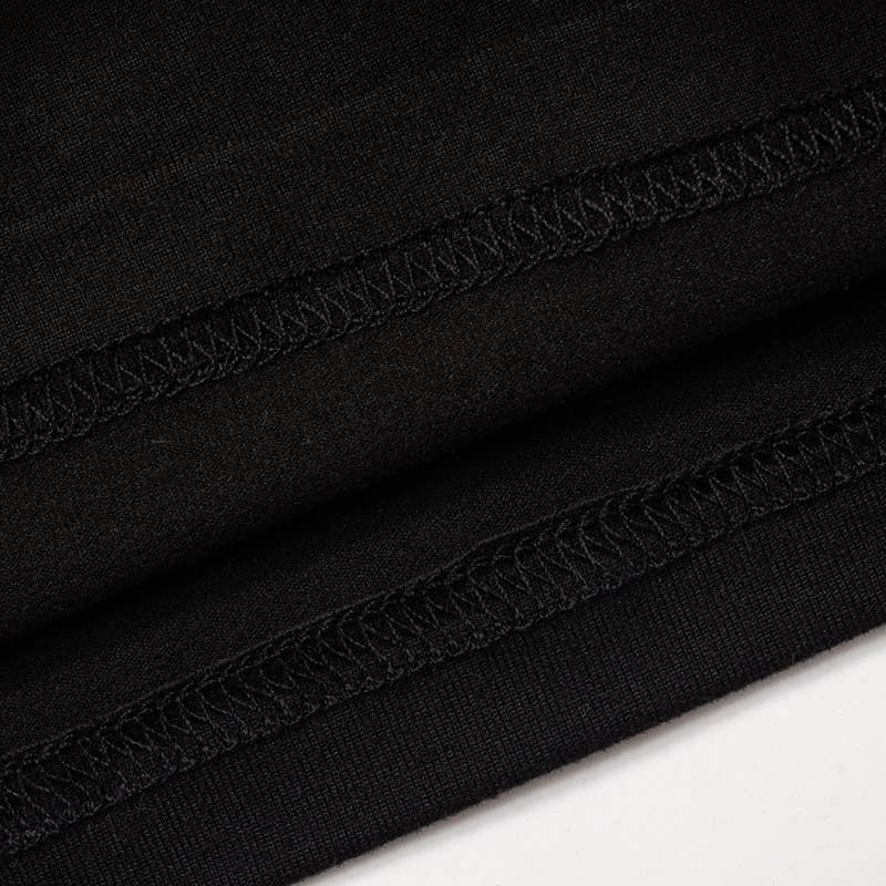 COLOR CONTRAST MESH BOW STRAP CROP T-SHIRT