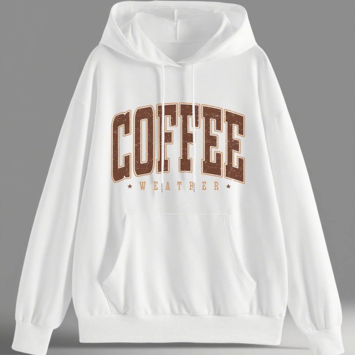 Coffee weather star print hooded sweatshirt