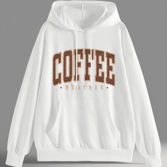 Coffee weather star print hooded sweatshirt