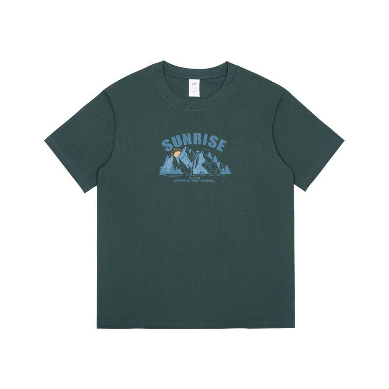 CWTTS0935_ALPHABET PRINT ROUND NECK LOOSE CASUAL T SHIRT