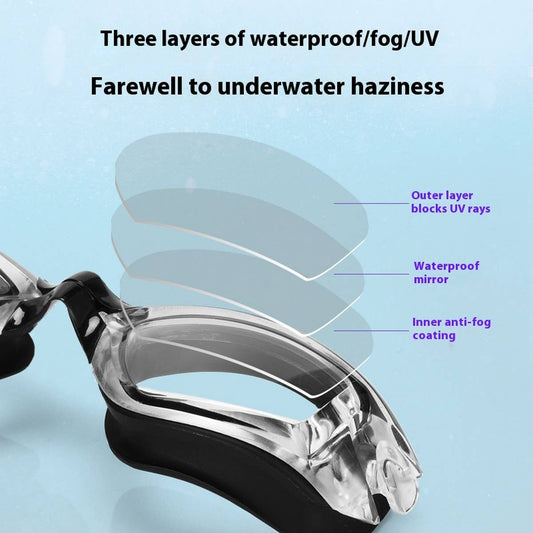 Kids Swim Goggles, HD Mirror, Anti-Fog Waterproof