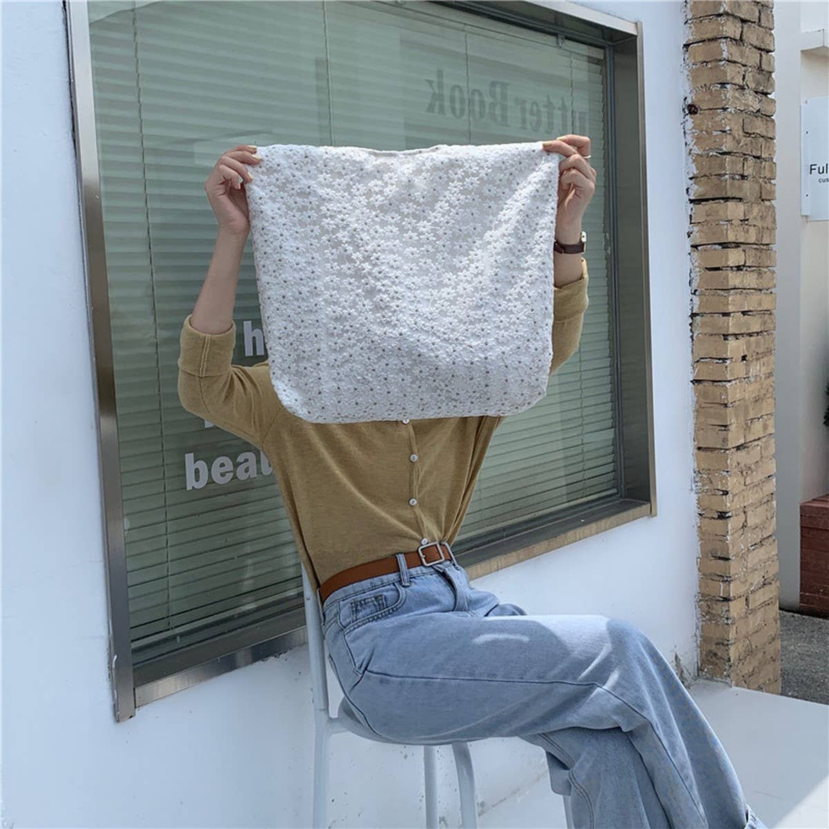 CWAB3907_LARGE CAPACITY SAKURA LACE CANVAS SHOULDER BAG