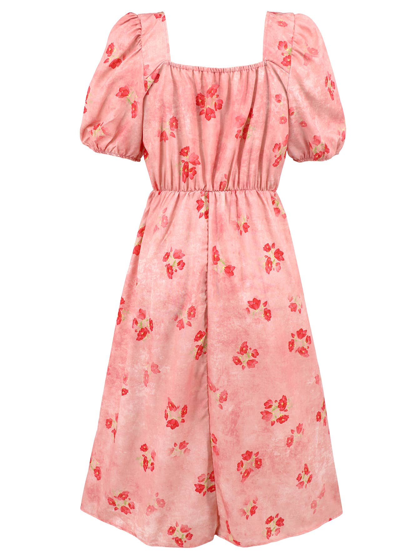 Floral Elegant Lantern Sleeve Dress