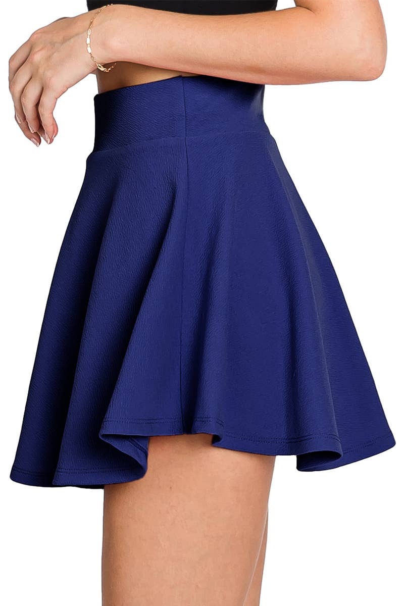 CWBSS105_High Waisted Skirt Mini A-Line Flared Skater Skirt