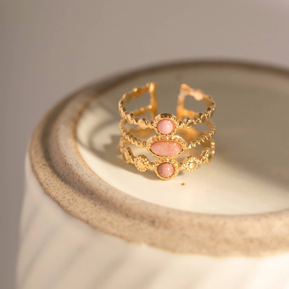 NATURAL RHODOLITE RING NON-FADING FASHION RING