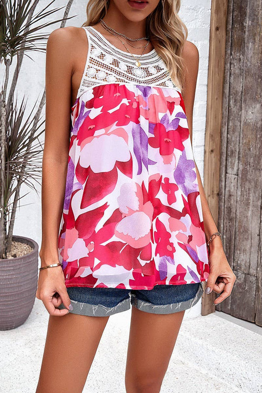 CWTBLL3614_CASUAL SLEEVELESS CREWNECK PRINTED TOP