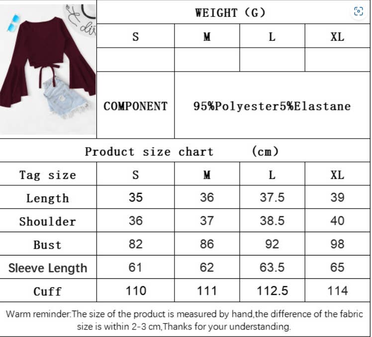 CWTBLL2732_BAT-SLEEVE SHORT BELLY-EXPOSING DARK RED TOP