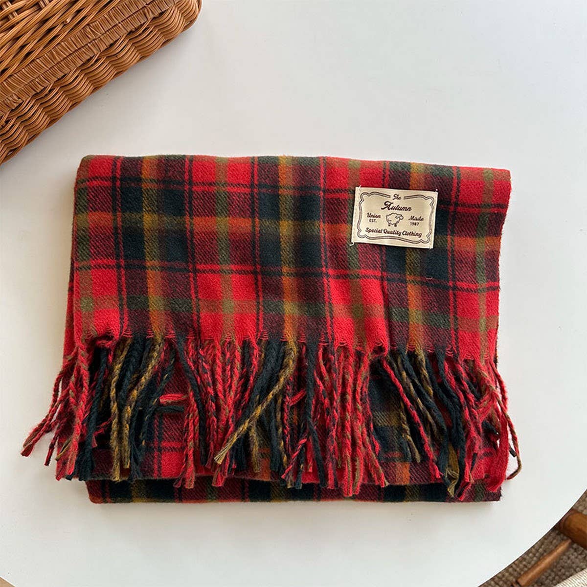 Plaid Colorblock Scarf - Classic Winter Wrap_CWASC2347