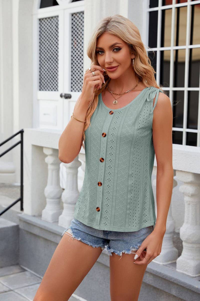 CWTTSL0234_Round Neck Sleeveless Knit Top