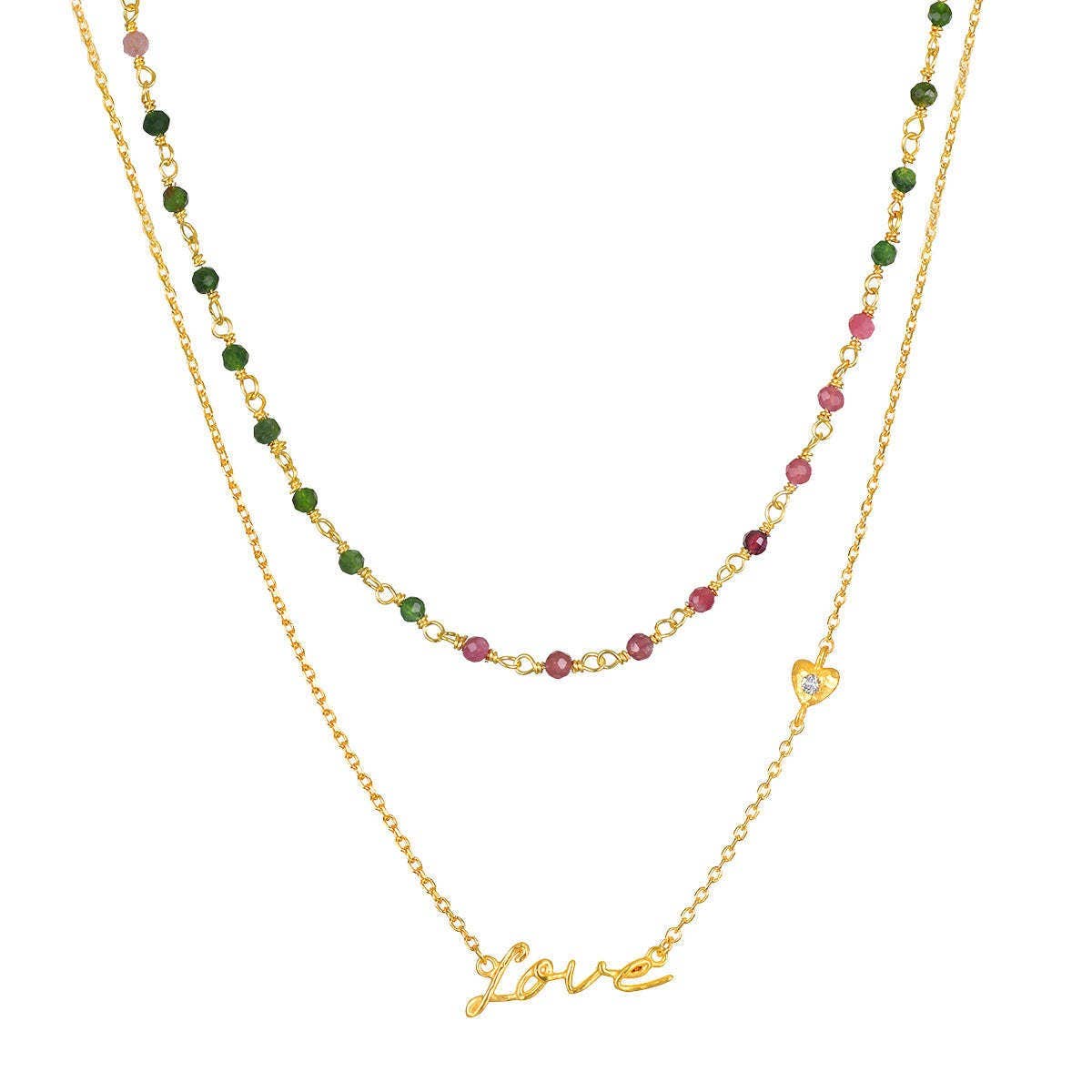 Sun and Moon Double Layered Evil Eye Necklace