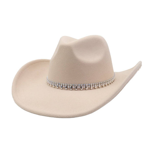 Western Ethnic  Felt Cowboy Fedora Hat_CWAH04371