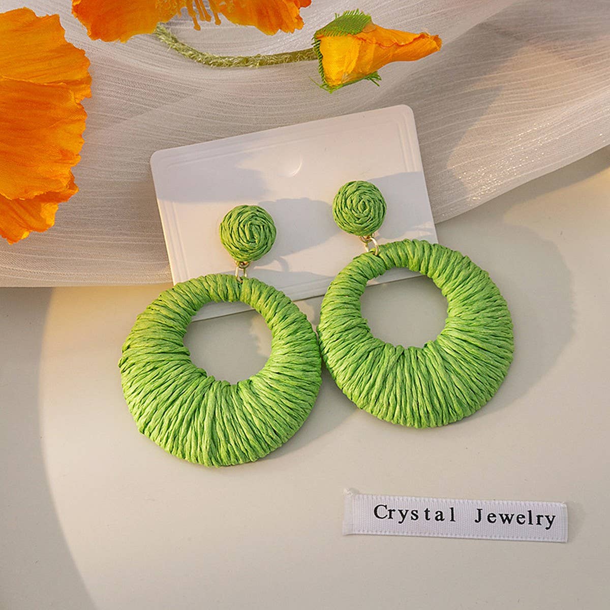 BOHEMIAN HOLIDAY STYLE ROUND COLORFUL EARRINGS_CWAJE1852