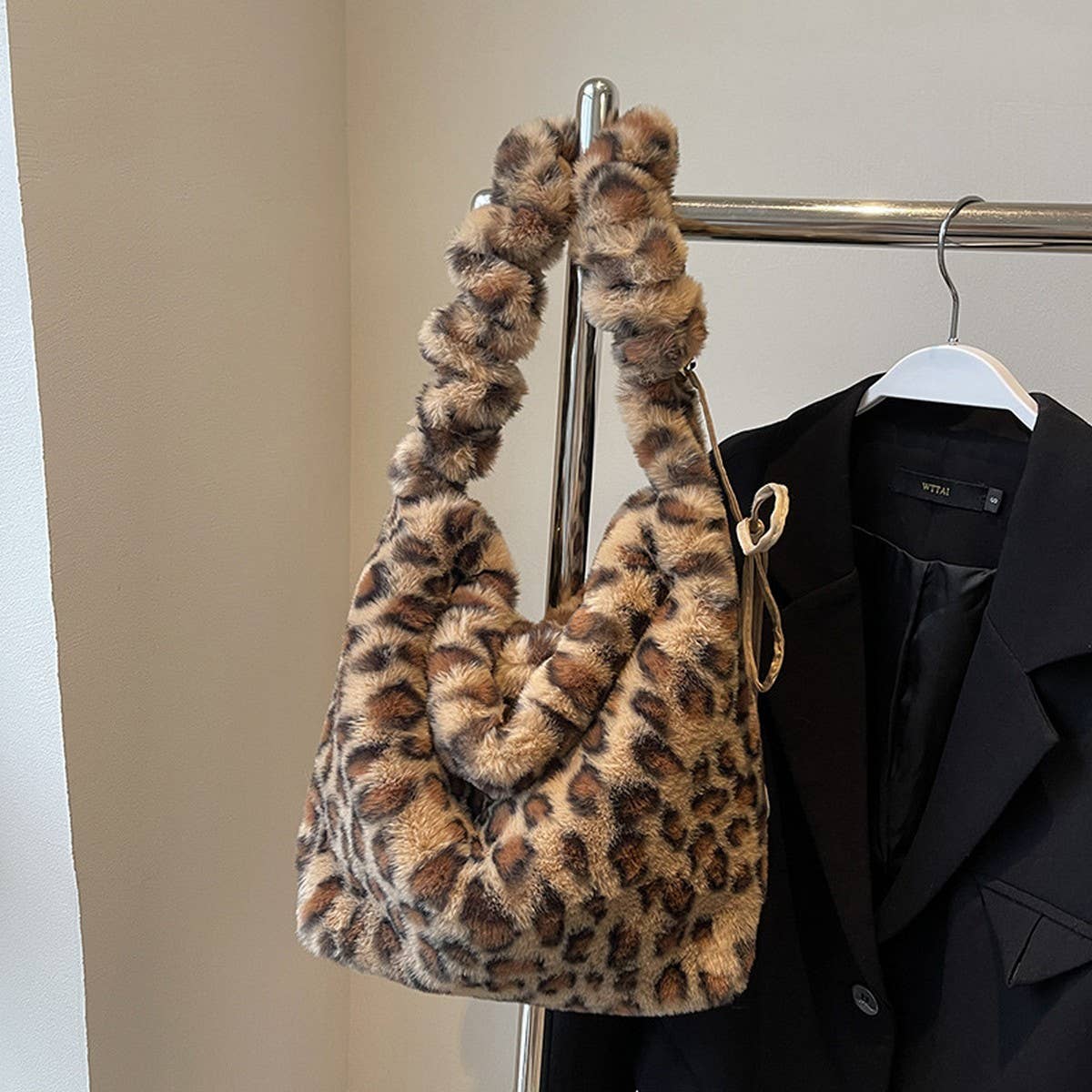 Fluffy Leopard Shoulder Bag Women Crossbody_CUAB00586