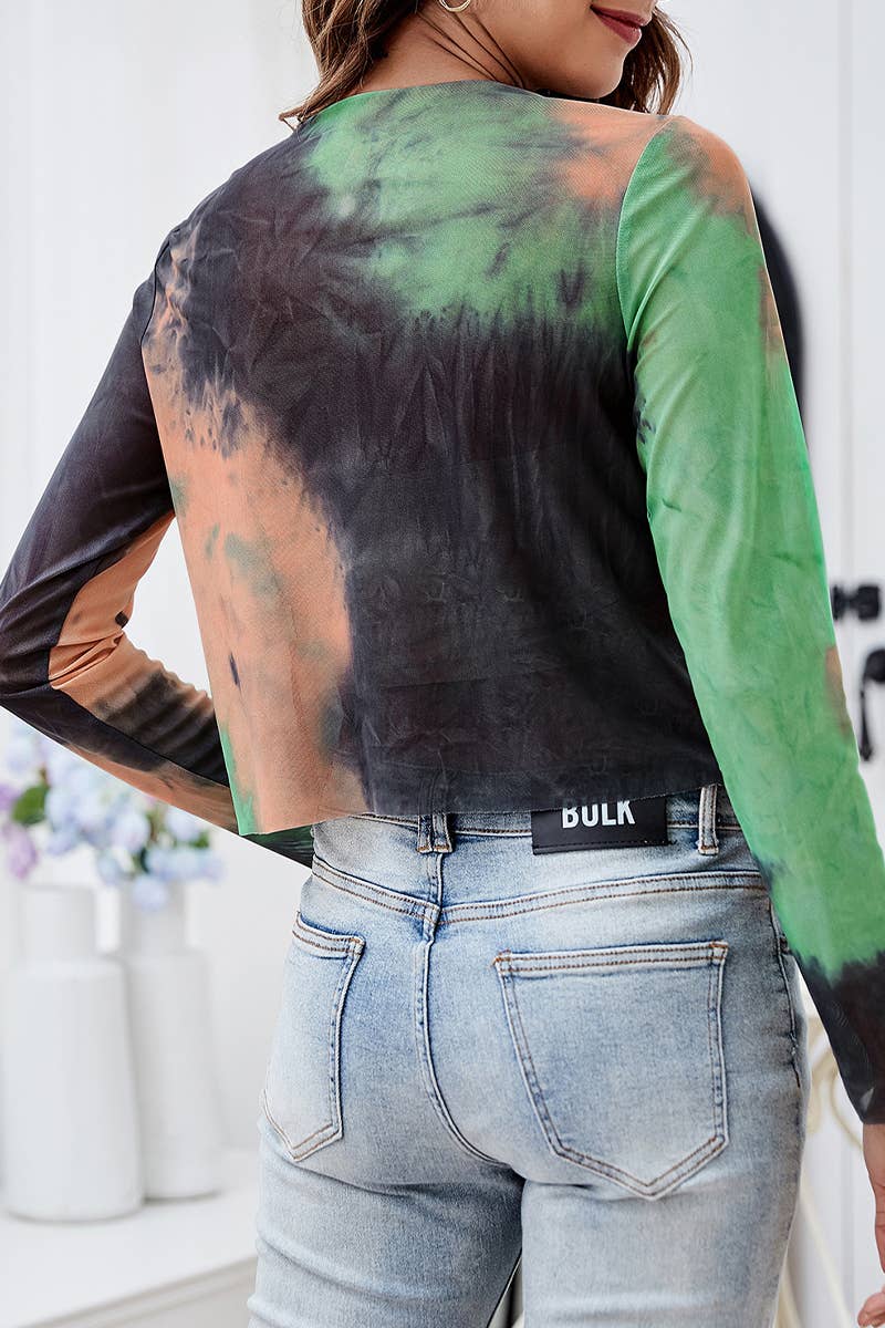 CWTTL2024_SUMMER LOOSE TIE-DYE CROPPED T-SHIRT