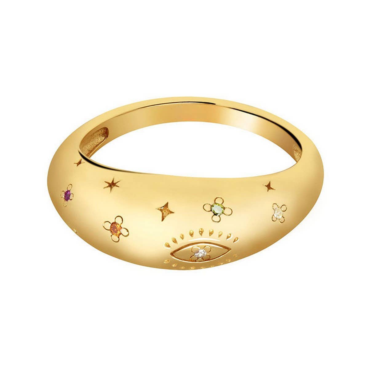 NEW STAR AND MOON BRASS RING_CWAJE1735