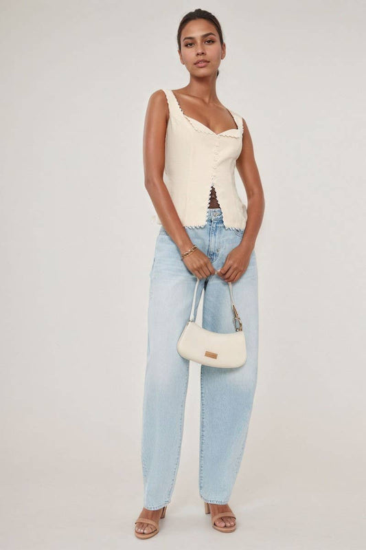 CWTTK1199_LACE TRIM BUTTON FRONT LINEN BLEND CAMI TOP