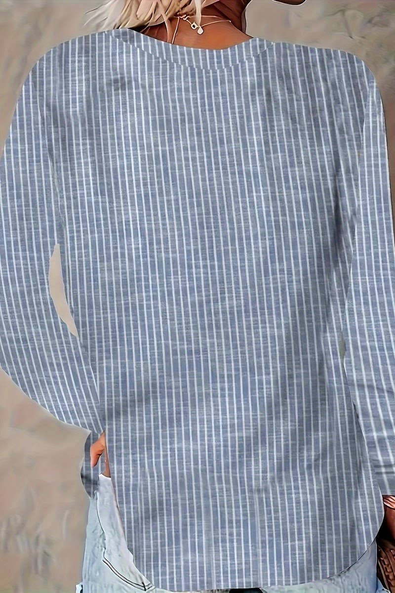 CWTBLL01163_STRIPED PRINT LONG SLEEVE CREWNECK TEE