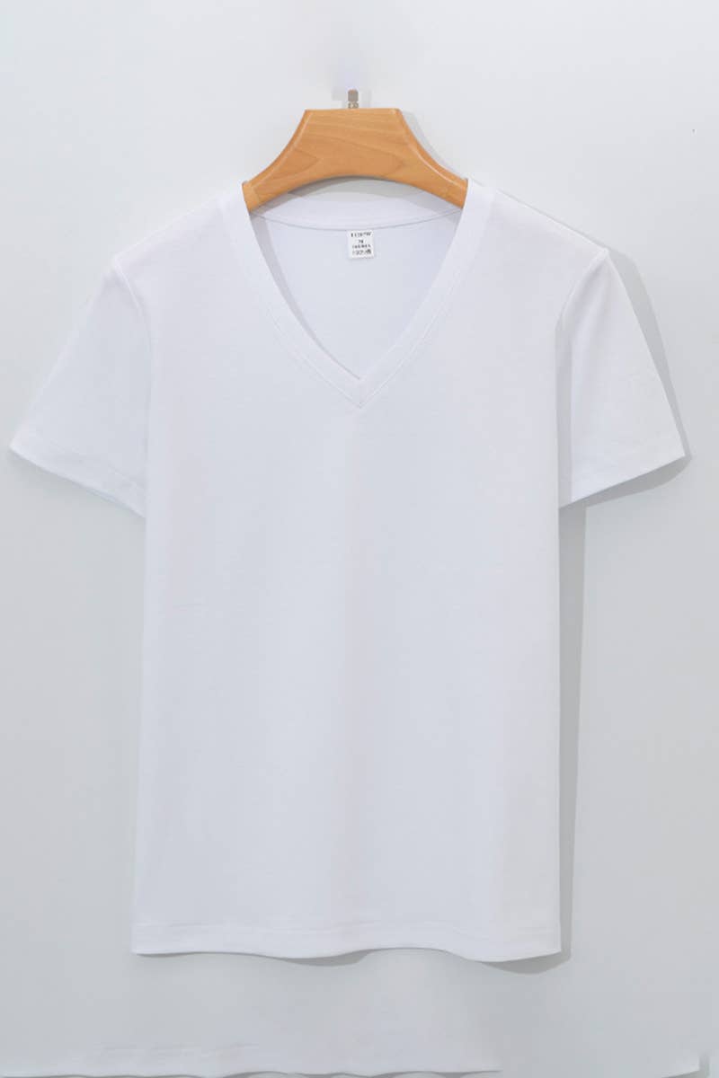 CWTBLS1789_SUMMER FASHION CASUAL WOMEN'S SOLID COLOR T-SHIRT