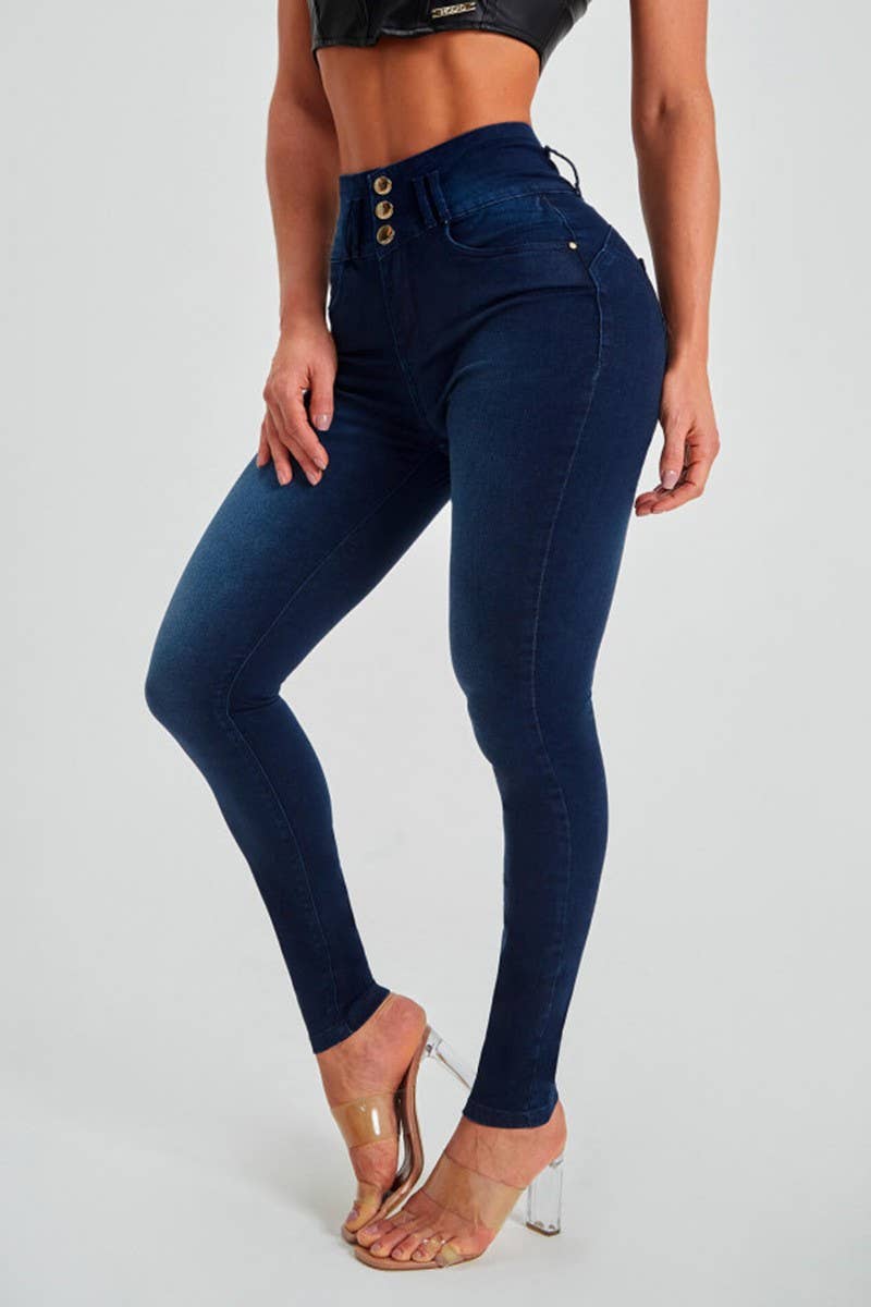 CWJP0599_HIGH WAIST STRETCH BUTT LIFTING SKINNY JEANS