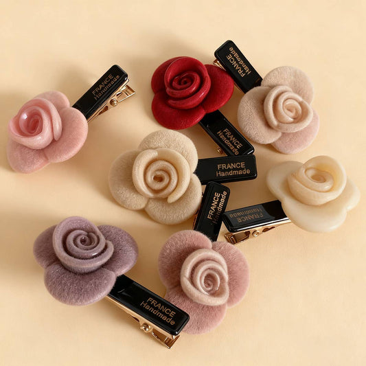 CWAHA07737_KOREAN ROSE FLOWER ACETATE HAIR CLIP FOR GIRLS