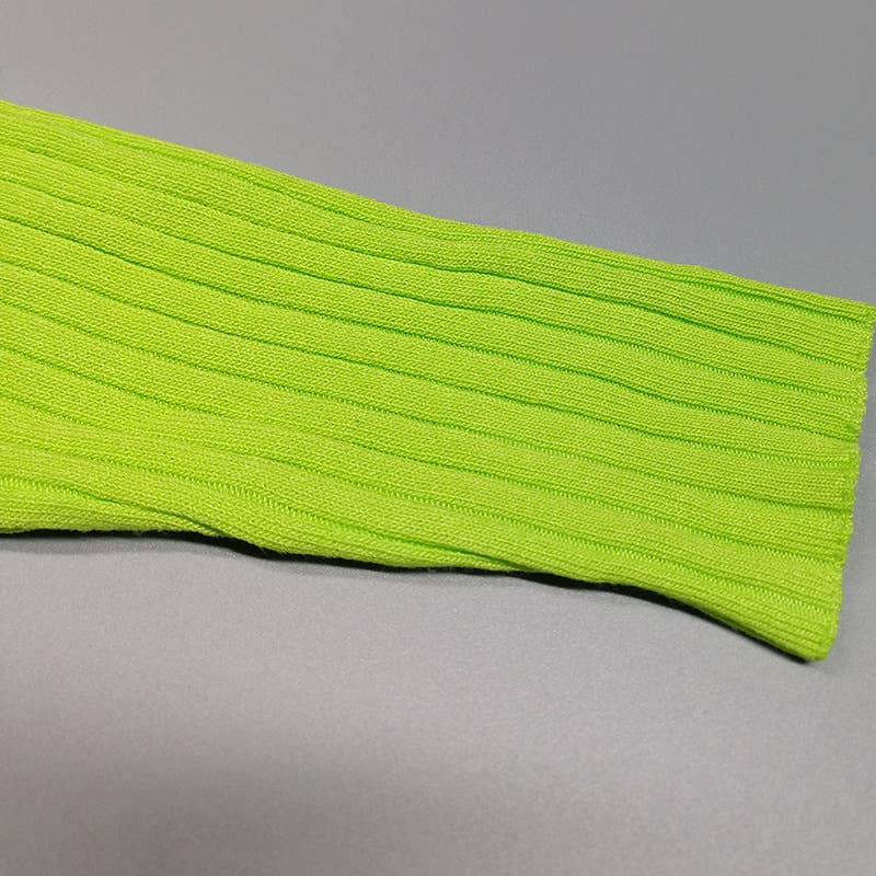 Crop top long sleeve solid-color knitted sweater