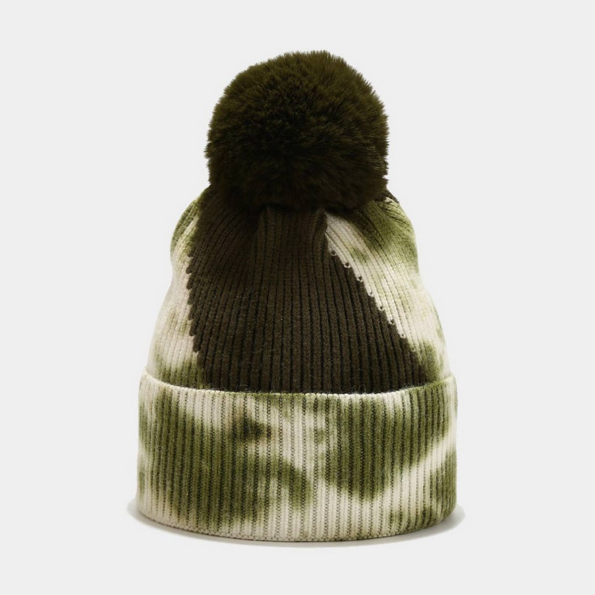 NEW TIE-DYE POM-POM KNITTED HAT_CWAH1619