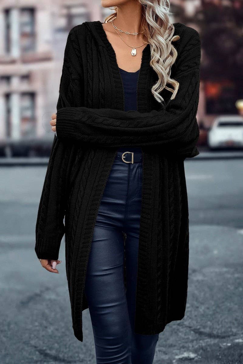 Casual cardigan sweater with long sleeves