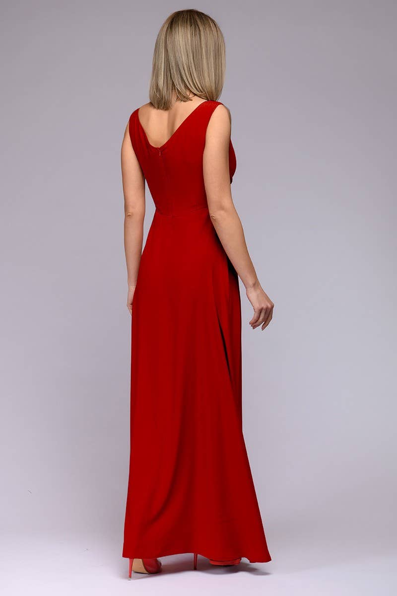 CWDMD5879_SLEEVELESS SOLID COLOR WAIST MAXI GOWN DRESS