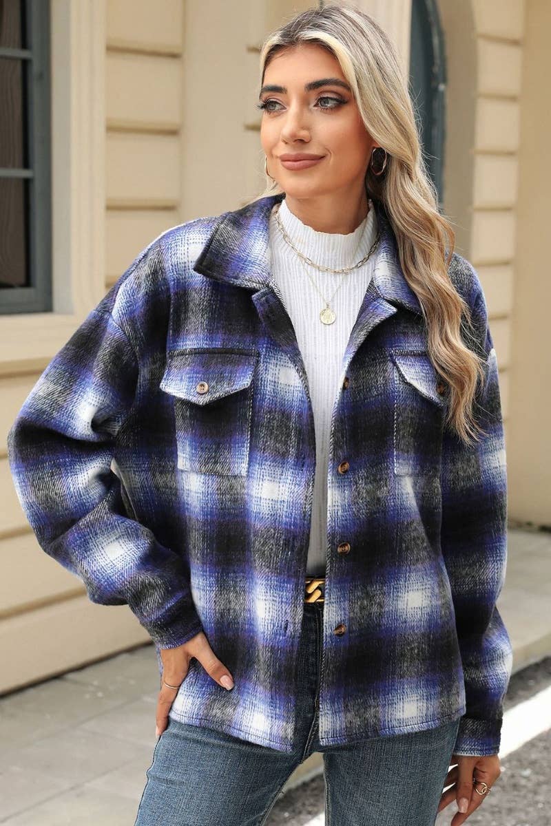 CWTSTL1708_AUTUMN LOOSE LONG-SLEEVED WOOLEN SHIRT JACKET