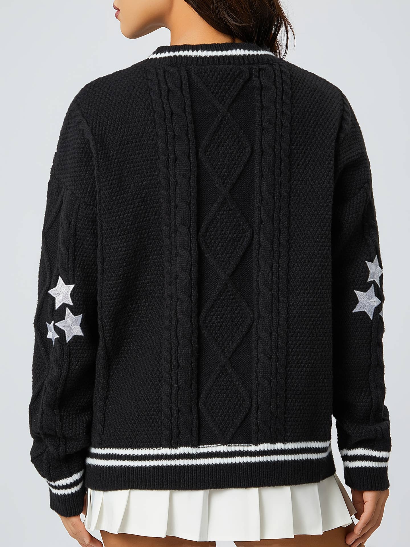 BATWING KNIT SINGLE-BREASTED SWEATER JACKET