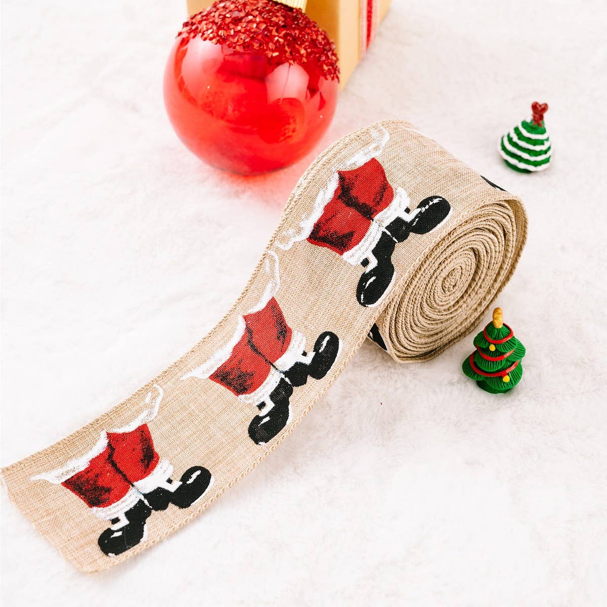 CWMM10228_CARTOON CHRISTMAS BURLAP RIBBON CREATIVE TREE DECO