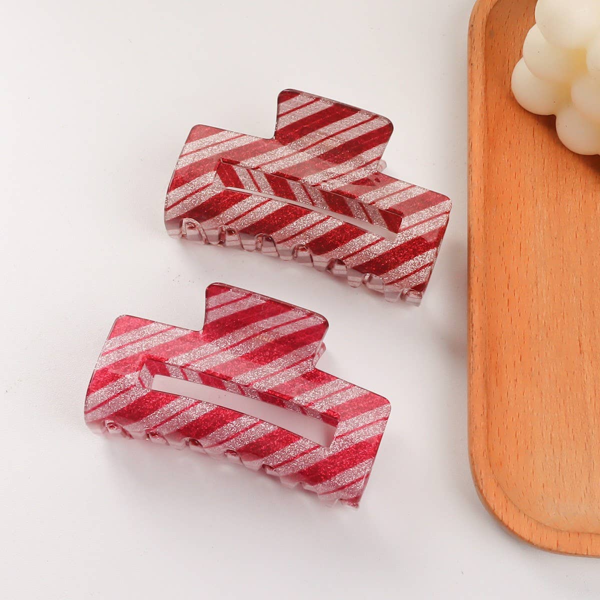 CWAHA1416_TWILL IRREGULAR RECTANGLE HAIR CLAW CLIP