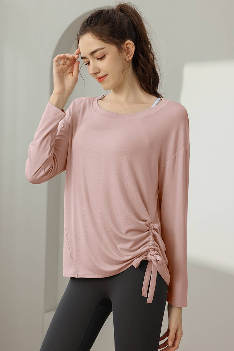 CWTBLL3556_SPORTS LOOSE SLIM DRAWSTRING YOGA CLOTHES