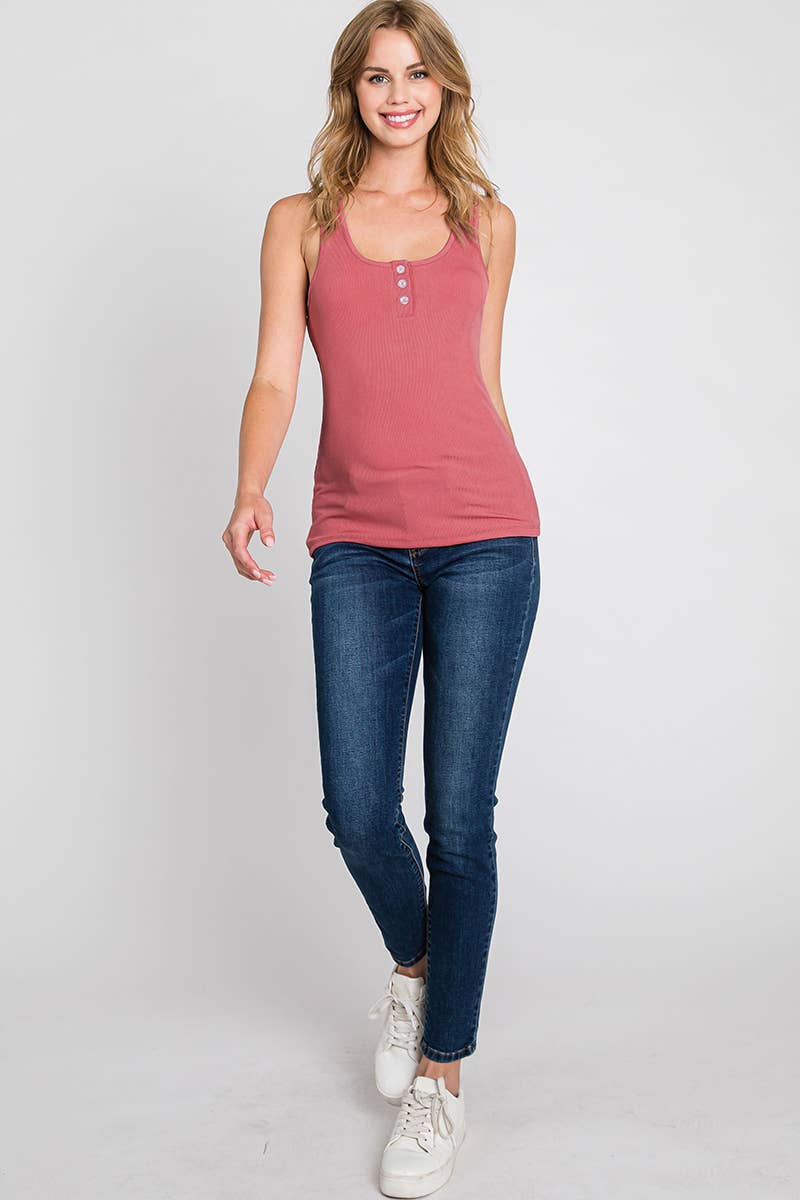 CWTTSL200_SOFT TANK TOP WITH FRONT BUTTON DETAIL