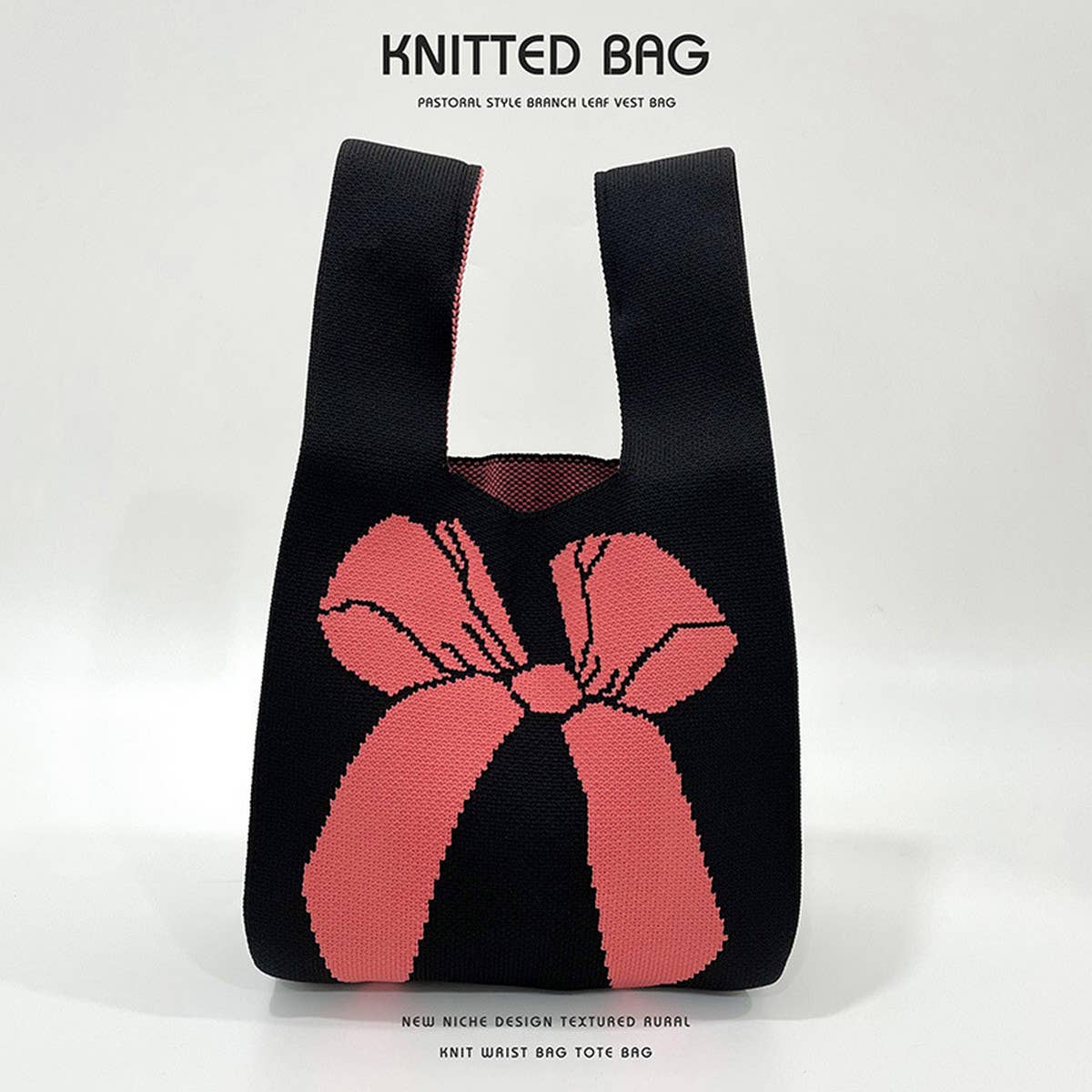 WOMEN SIMPLE BOW KNITTED HANDBAG_CWAB1544