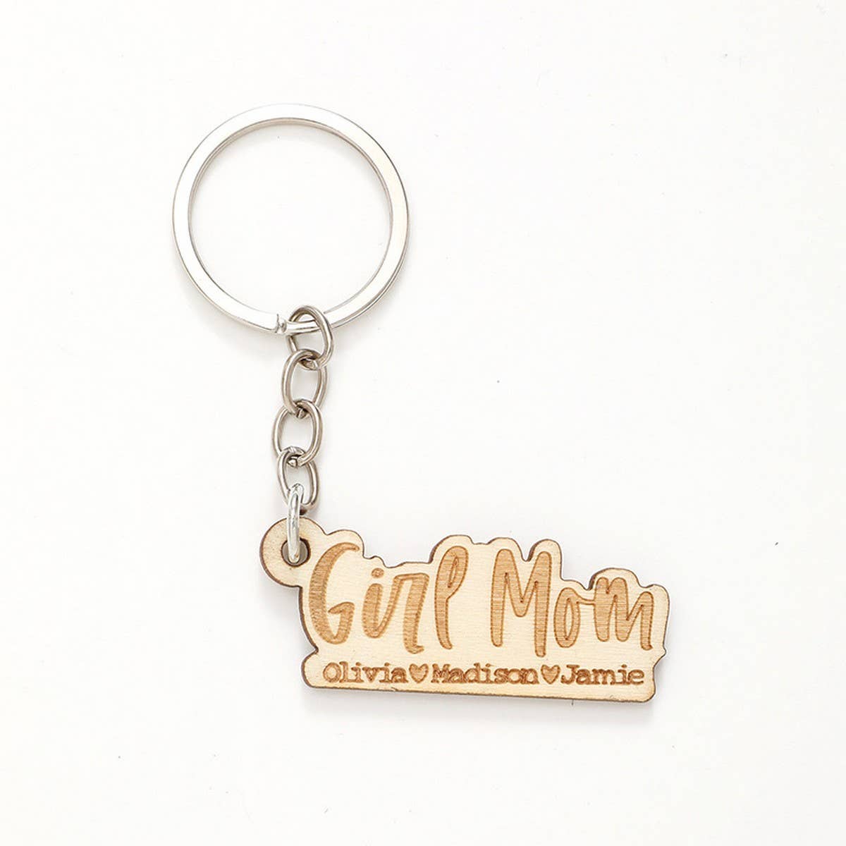 LASER ENGRAVED WOODEN KEYCHAIN