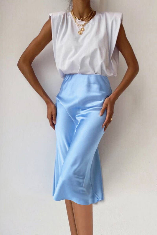CWBMS0251_HIGH WAIST SATIN SLIM FIT DRAPE HIP WRAP SKIRT